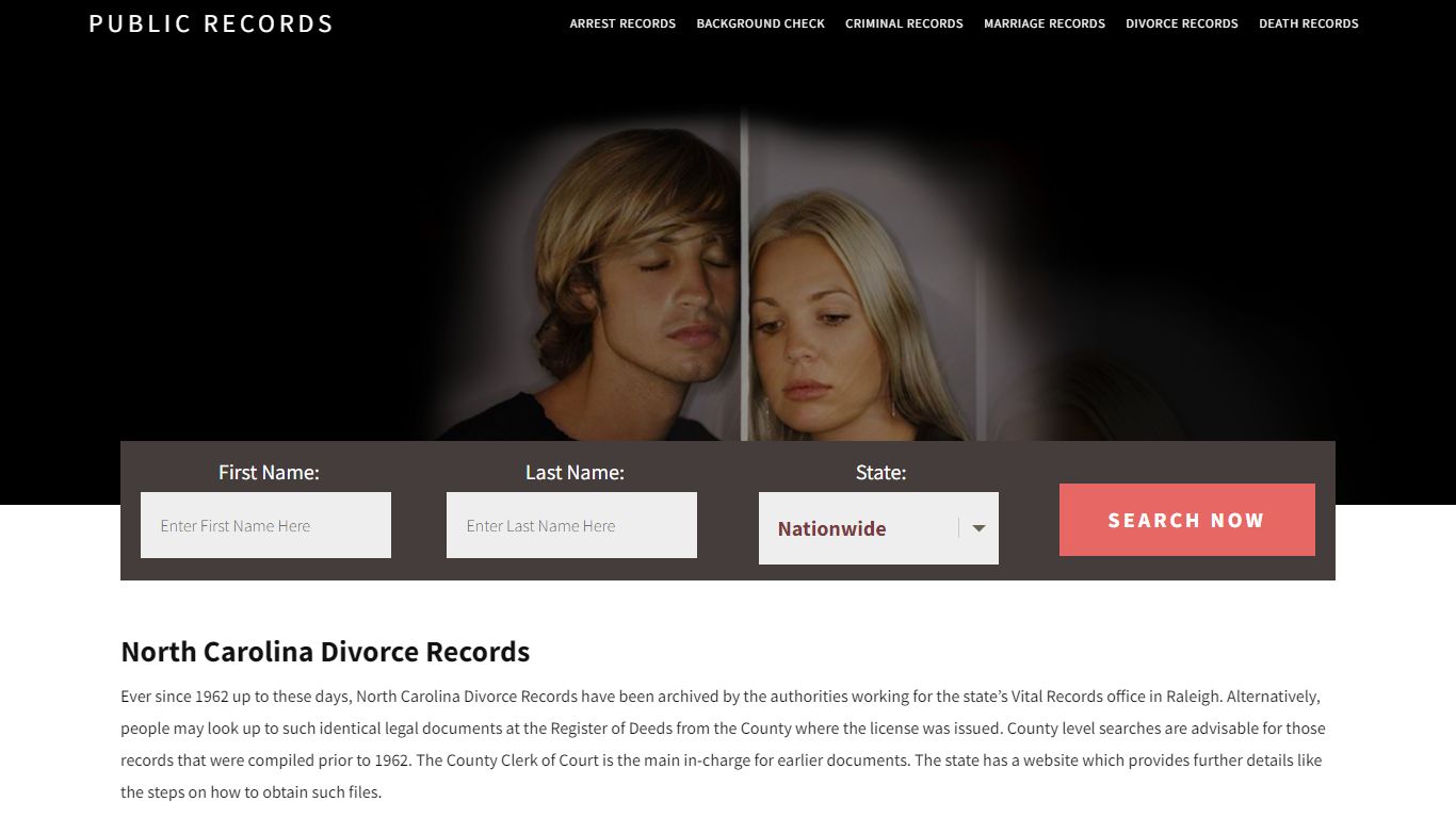 North Carolina Divorce Records | Enter Name and Search. 14Days Free